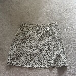 Satin Animal Print Skirt